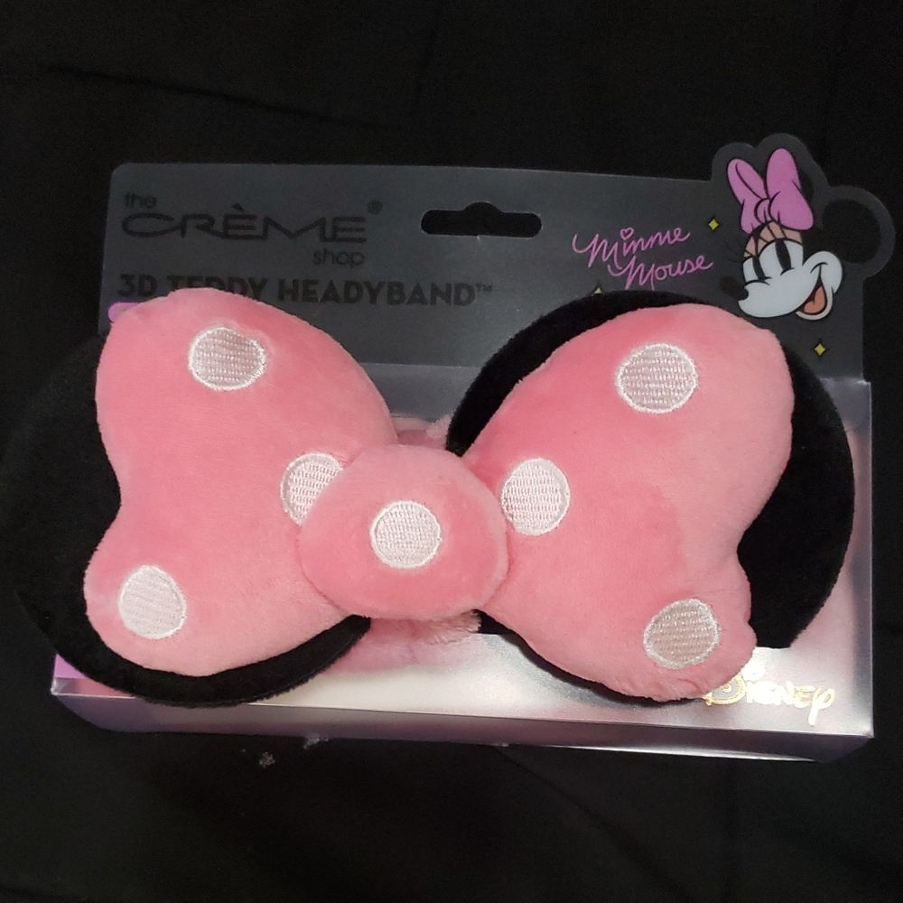 The Crème Shop Minnie Mouse Pink and Black Headband